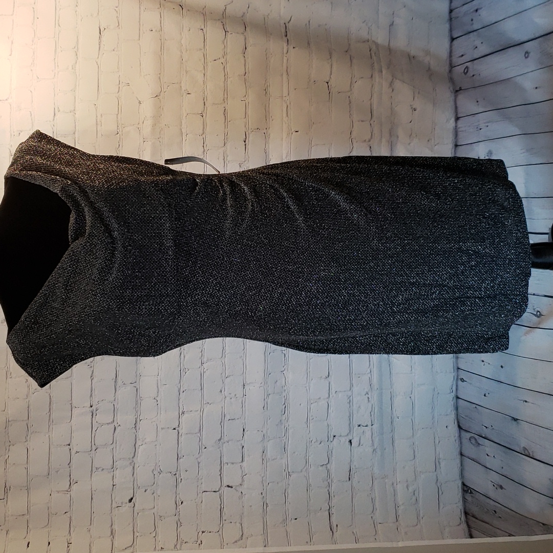 Nwt Ralph Lauren Grey Metallic Dress